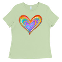 Matcha Watercolor Pride Heart Ladies Tee - Jasminsmagicworld