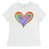 White Watercolor Pride Heart Ladies Tee - Jasminsmagicworld