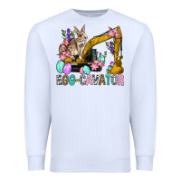 White Egg Cavator Easter Premium Sweatshirt - BundleAndBundleShop
