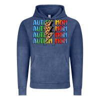 Vintage Denim autism mom lightning bolt Vintage Hoodie - LillyAllenDesigns