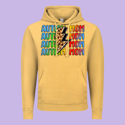 Autism Mom Lightning Bolt Vintage Hoodie Designed By Lillyallendesigns