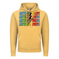 Vintage Mustard autism mom lightning bolt Vintage Hoodie - LillyAllenDesigns