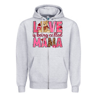 Heather Grey Love is being called mama mother's day Zipper Hoodie - HowdyJamesFarm