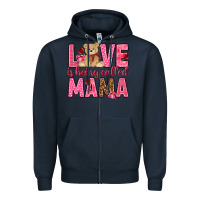 Navy Love is being called mama mother's day Zipper Hoodie - HowdyJamesFarm