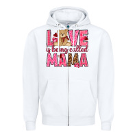 White Love is being called mama mother's day Zipper Hoodie - HowdyJamesFarm