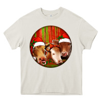 Cream Christmas Cow, Heavy Core Tee - Jasminsmagicworld