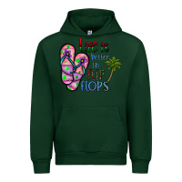 Forest Green life is better İn flip flops Urban Hoodie - CowhideDigitalArt