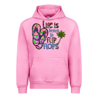 Fuchsia Pink life is better İn flip flops Urban Hoodie - CowhideDigitalArt