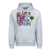 Heather Grey life is better İn flip flops Urban Hoodie - CowhideDigitalArt