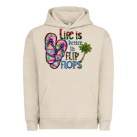 Pigment French Oak life is better İn flip flops Urban Hoodie - CowhideDigitalArt