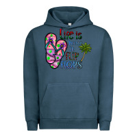 Pigment Midnight Navy life is better İn flip flops Urban Hoodie - CowhideDigitalArt