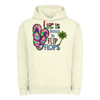 Pigment Pistachio life is better İn flip flops Urban Hoodie - CowhideDigitalArt