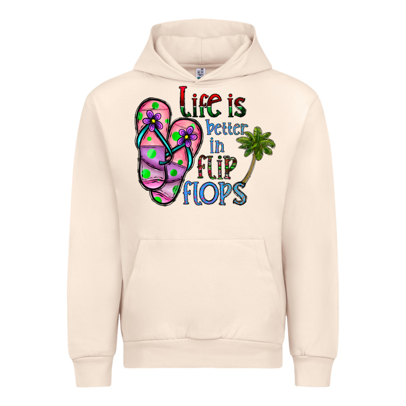 Life Is Better İn Flip Flops Urban Hoodie by CowhideDigitalArt | Teevron