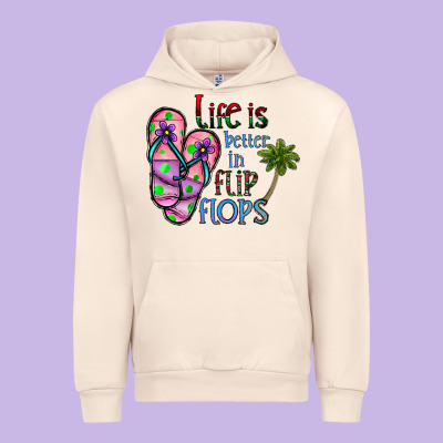 Life Is Better İn Flip Flops Urban Hoodie Designed By Cowhidedigitalart