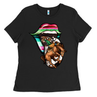 Black Serape Cowboy Tongue Ladies Tee - Jasminsmagicworld