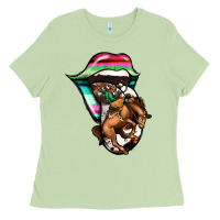 Matcha Serape Cowboy Tongue Ladies Tee - Jasminsmagicworld