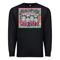 Black chilling with my peeps Premium Sweatshirt - FaDigitalArtStudio