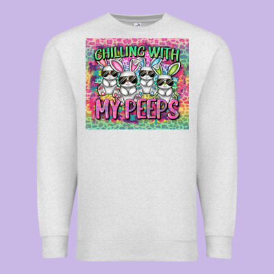 Chilling With My Peeps Premium Sweatshirt Designed By Fadigitalartstudio