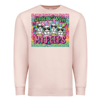 Pale Pink chilling with my peeps Premium Sweatshirt - FaDigitalArtStudio