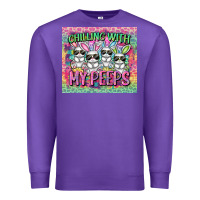 Purple chilling with my peeps Premium Sweatshirt - FaDigitalArtStudio