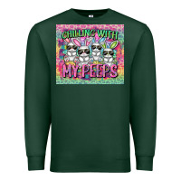 Sports Green chilling with my peeps Premium Sweatshirt - FaDigitalArtStudio
