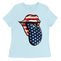America 4th Of July Tongue Ladies Tee | Teevron