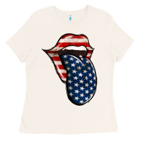 Bone America 4th Of July Tongue Ladies Tee - Jasminsmagicworld