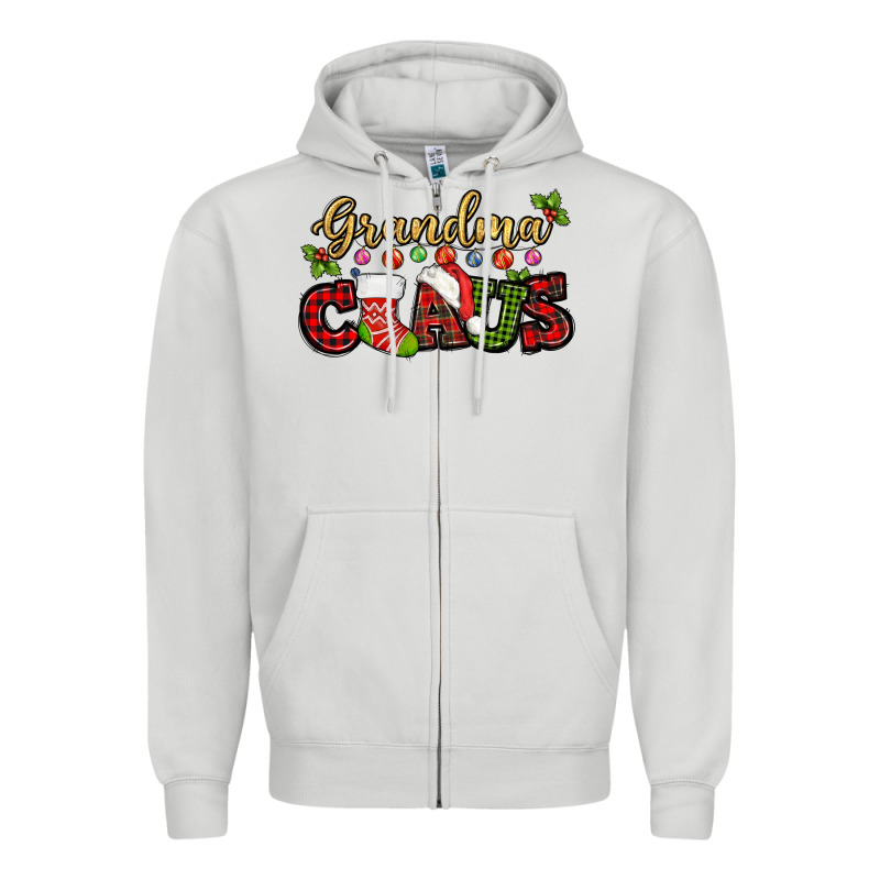Grandma Claus With Christmas Gift Sock Mother's Zipper Hoodie by HowdyJamesFarm | Teevron