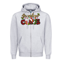 Heather Grey Grandma claus with christmas gift sock mother's Zipper Hoodie - HowdyJamesFarm