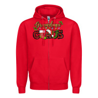 Red Grandma claus with christmas gift sock mother's Zipper Hoodie - HowdyJamesFarm