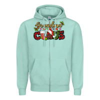 Seafoam Grandma claus with christmas gift sock mother's Zipper Hoodie - HowdyJamesFarm