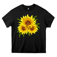Black maximillian perennial sunflower Heavy Core Tee - LillyAllenDesigns