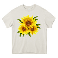 Cream maximillian perennial sunflower Heavy Core Tee - LillyAllenDesigns
