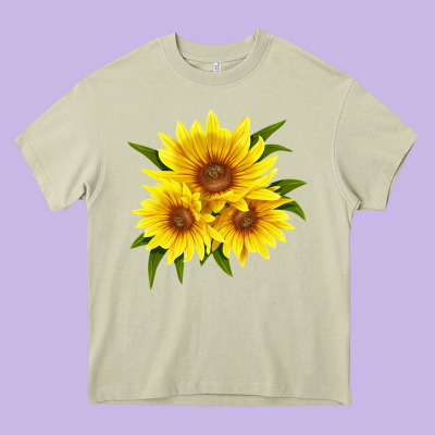 Maximillian Perennial Sunflower Heavy Core Tee Designed By Lillyallendesigns