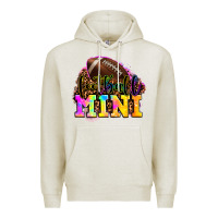 Oatmeal Heather football mini Premium Hoodie - OliviaCreatesArt