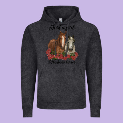 Just A Girl Who Loves Horses No Background Vintage Hoodie Designed By Ranaportraitstore