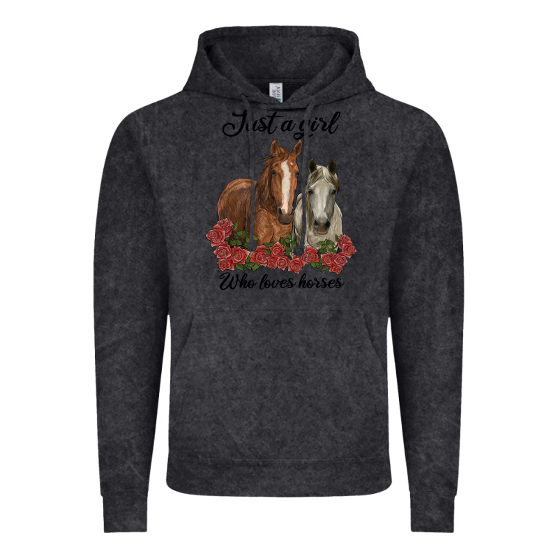 Just A Girl Who Loves Horses No Background Vintage Hoodie by RanaPortraitStore | Teevron