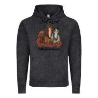 Vintage Black just a girl who loves horses no background Vintage Hoodie - RanaPortraitStore