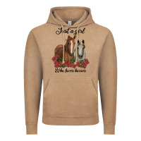 Vintage Coffee just a girl who loves horses no background Vintage Hoodie - RanaPortraitStore