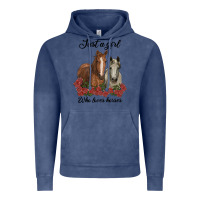 Vintage Denim just a girl who loves horses no background Vintage Hoodie - RanaPortraitStore
