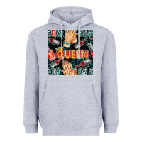 Heather Grey nail queen hand and polish with lights and leopard seamless pattern bb Heavyweight Hoodie - BundleAndBundleShop