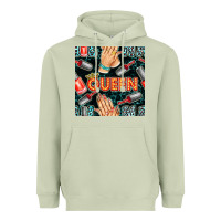 Matcha nail queen hand and polish with lights and leopard seamless pattern bb Heavyweight Hoodie - BundleAndBundleShop