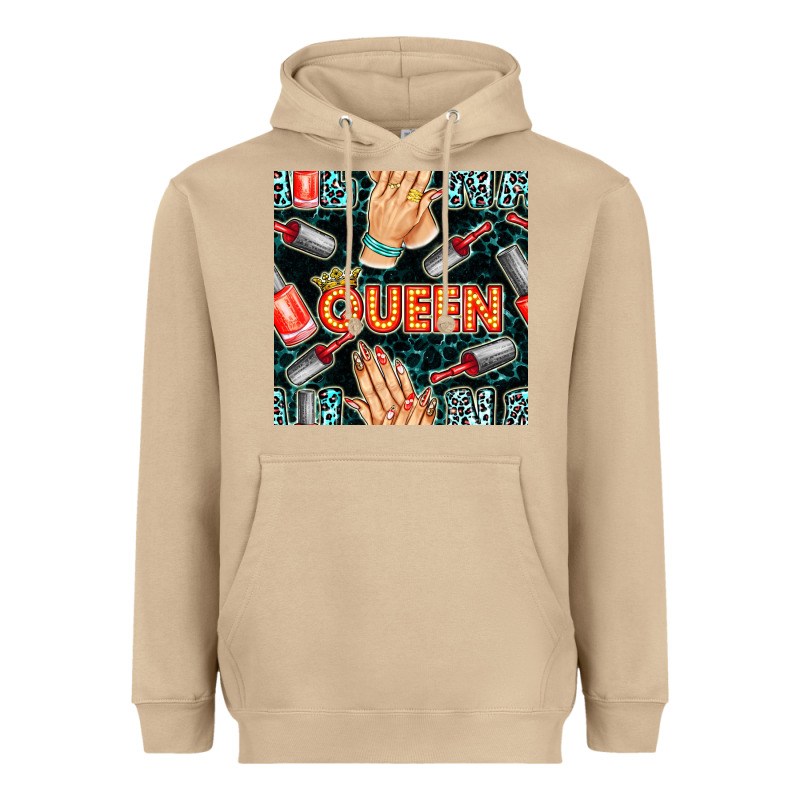 Nail Queen Hand And Polish With Lights And Leopard Seamless Pattern Bb Heavyweight Hoodie by BundleAndBundleShop | Teevron