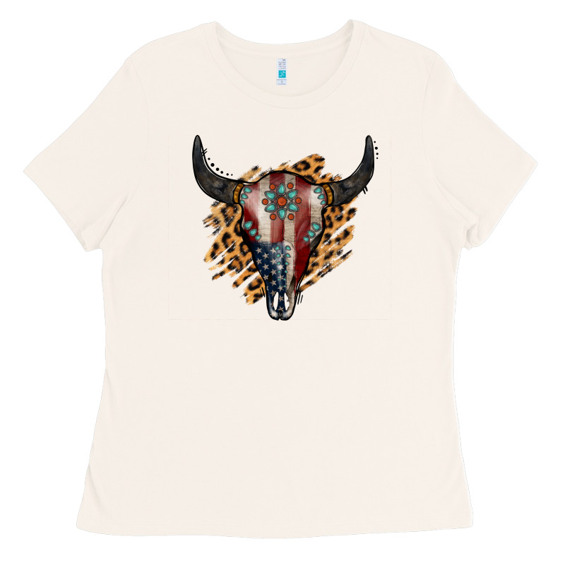 American Bull Skull Ladies Tee by Jasminsmagicworld | Teevron