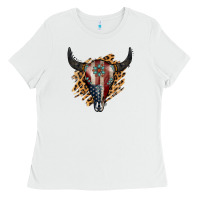 White American Bull Skull Ladies Tee - Jasminsmagicworld
