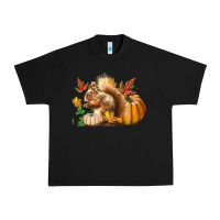 Black Fall Squirrel Urban Heavy Tee - LillyAllenDesigns