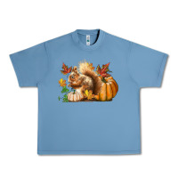 Pebble Blue Fall Squirrel Urban Heavy Tee - LillyAllenDesigns