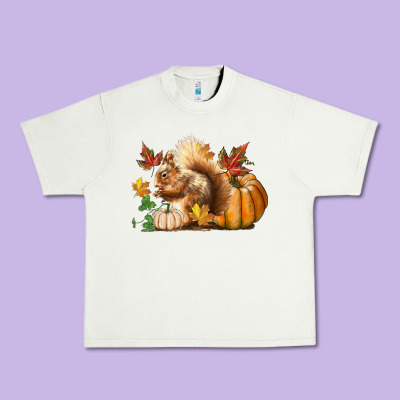Fall Squirrel Urban Heavy Tee Designed By Lillyallendesigns