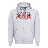 Heather Grey Happy Easter Bunny Mom Zipper Hoodie - CowGirlArtShop
