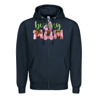 Navy Happy Easter Bunny Mom Zipper Hoodie - CowGirlArtShop